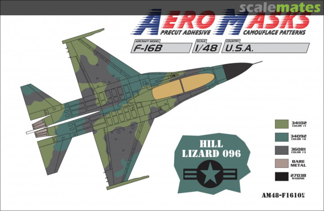 Boxart F-16B USA Hill Lizard 096 AM48-F1610 AeroMasks