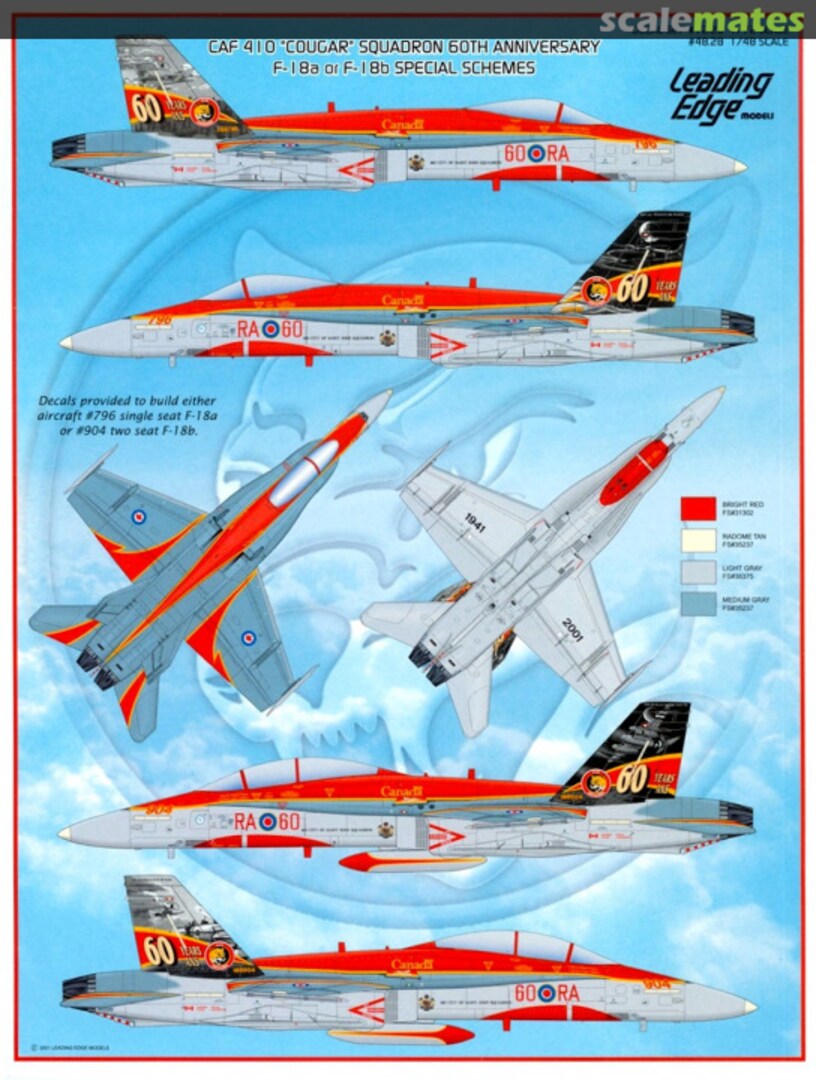 Boxart CAF 410 "Cougar" Squadron 60th Anniversary 72.28 Leading Edge