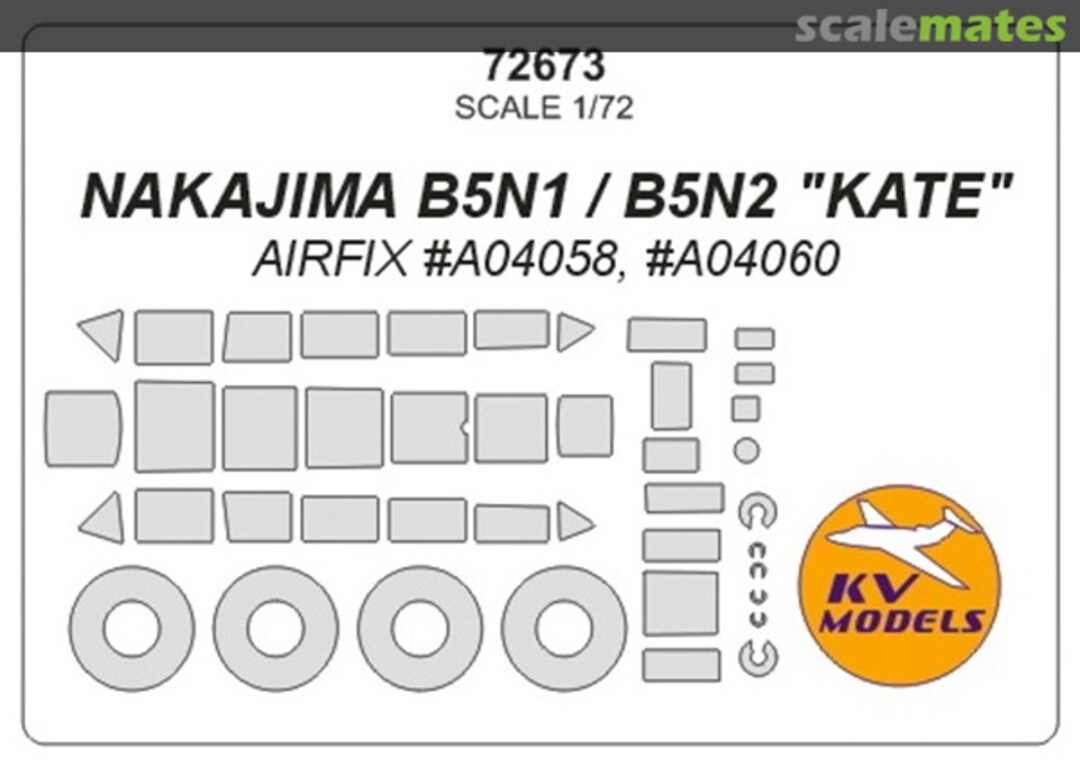 Boxart Painting masks for Nakajima B5N1 / B5N2 Kate (canopy,disks,wheels) 72673 KV Models