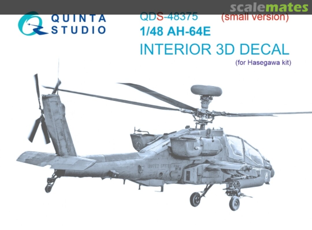 Boxart AH-64E interior 3D decal (small version) QDS-48375 Quinta Studio