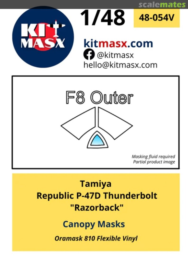 Boxart Republic P-47D Thunderbolt "Razorback" 48-054V Kit Masx