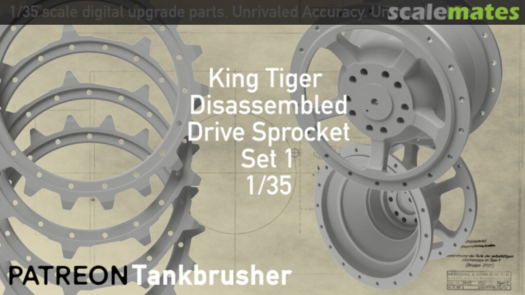 Boxart King Tiger Dissasembled Drive Sprocket Type 1 352401009 Tankbrusher Scale Modeling