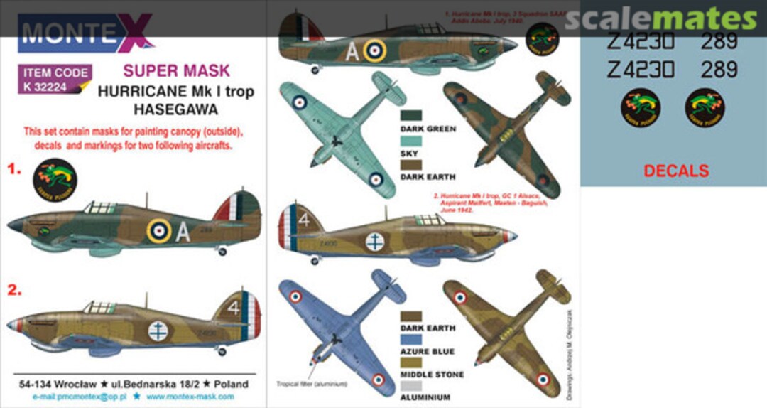 Boxart Hawker Hurricane Mk.I trop K48224 Montex