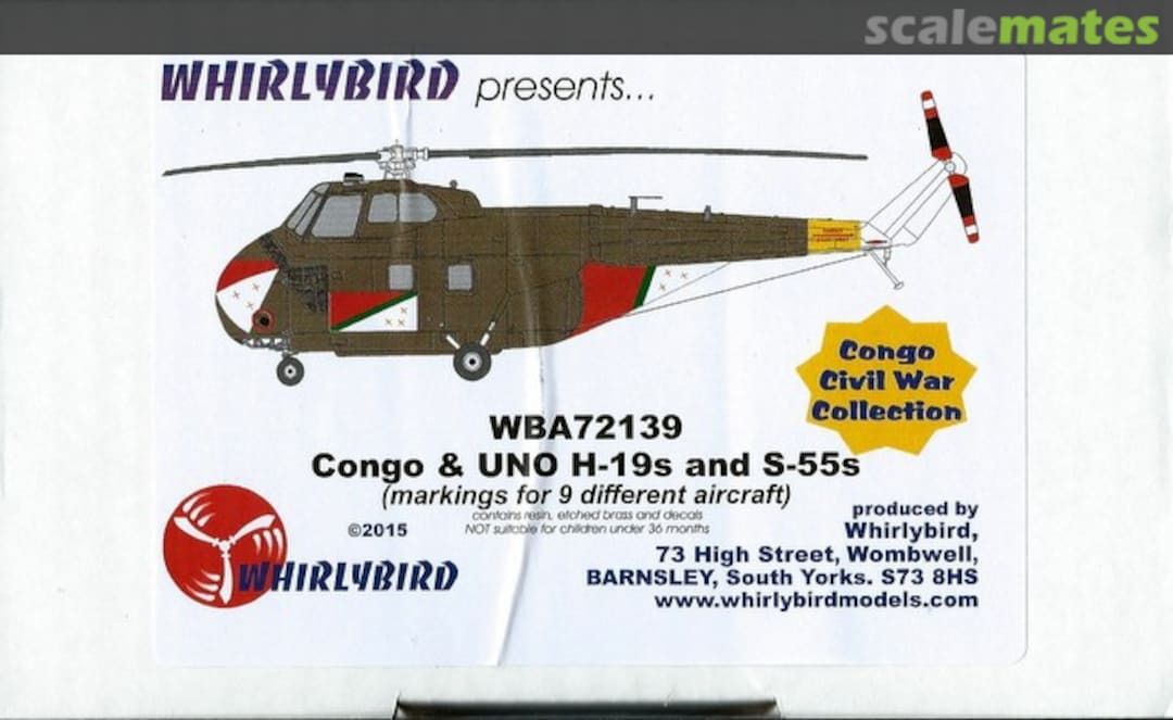 Boxart Congo & UNO H-19s and S-55s WBA72139 Whirlybird