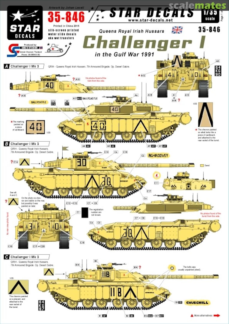 Boxart Challenger I 35-846 Star Decals