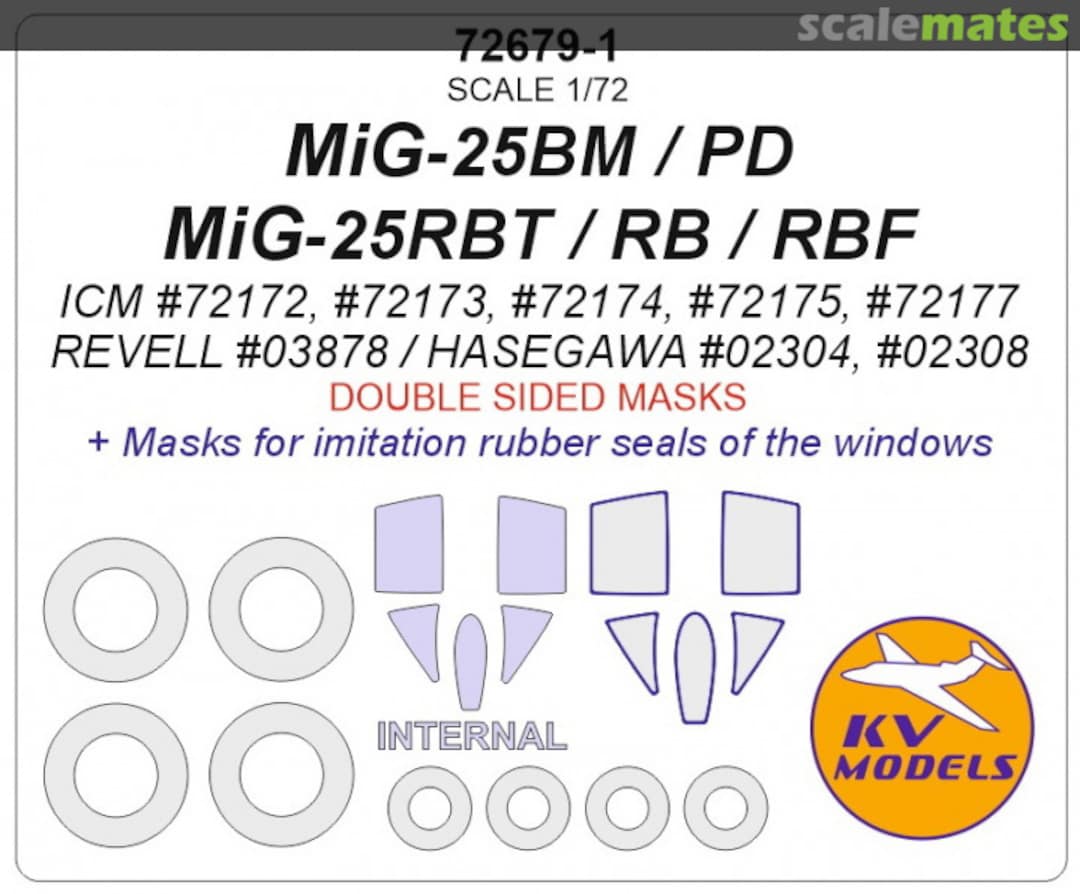 Boxart MiG-25BM / MiG-25PD / MiG-25RB / MiG-25RBT / MiG-25RBF - Double-sided 72679-1 KV Models