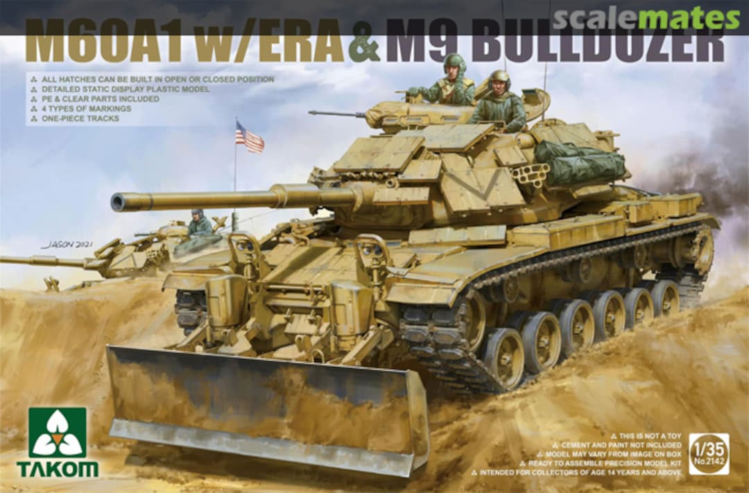 Boxart M60A1 w/ERA & M9 Bulldozer 2142 Takom