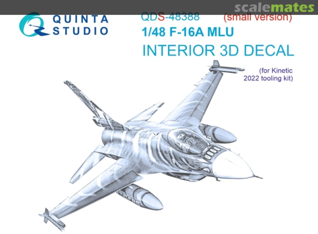 Boxart F-16A MLU interior 3D decals (small version) QDS-48388 Quinta Studio