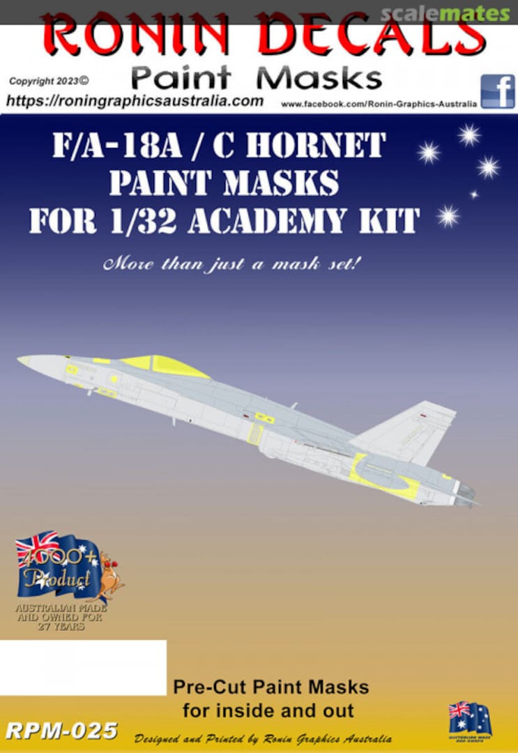 Boxart F/A-18A/C Hornet Paint Mask RPM-025 Ronin Decals