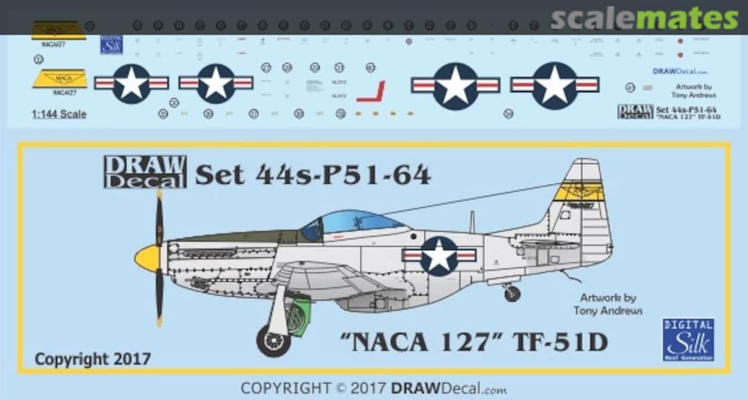 Boxart TF-51D “NACA 127” 44-P51-64 Draw Decal