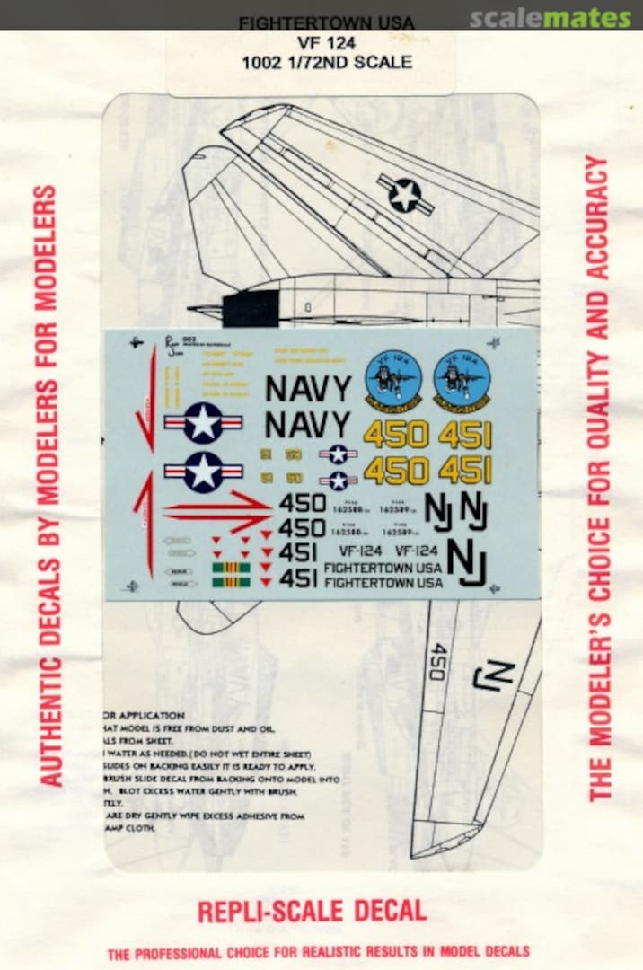 Boxart Fightertown USA VF 124 1002 Repli-scale