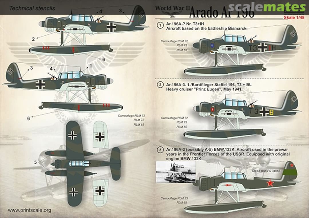 Boxart Arado Ar-196A-3 48-136 Print Scale