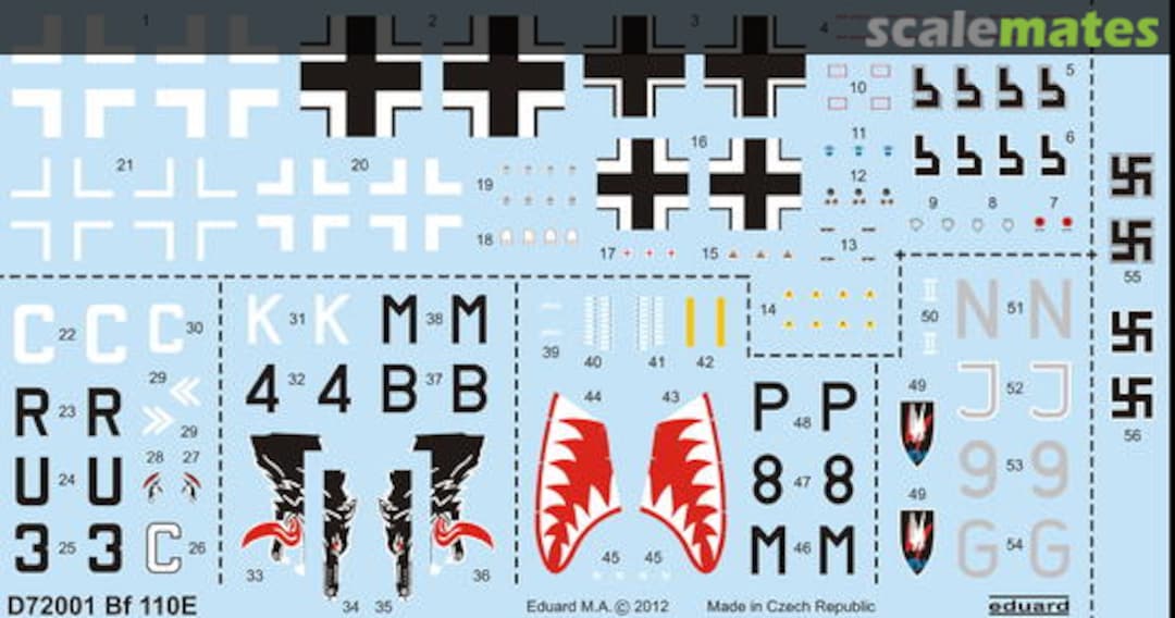 Contents Bf 110E D72001 Eduard