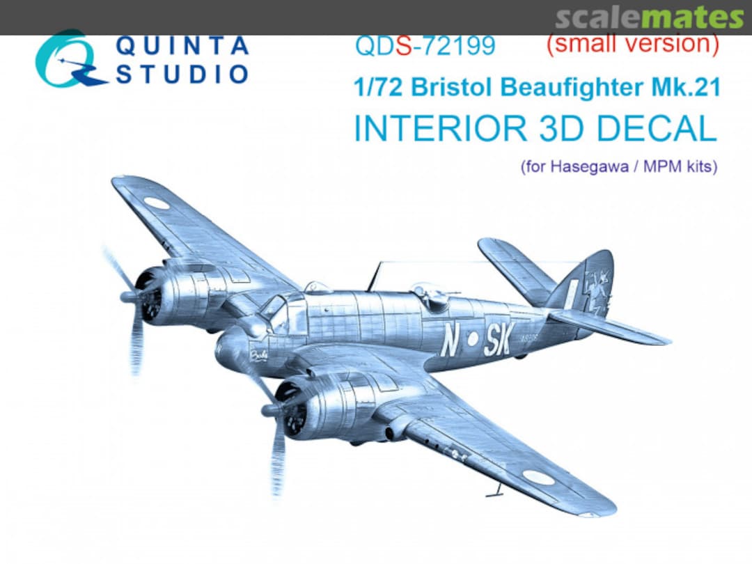 Boxart Bristol Beaufighter Mk.21 interior 3D decals QDS-72199 Quinta Studio