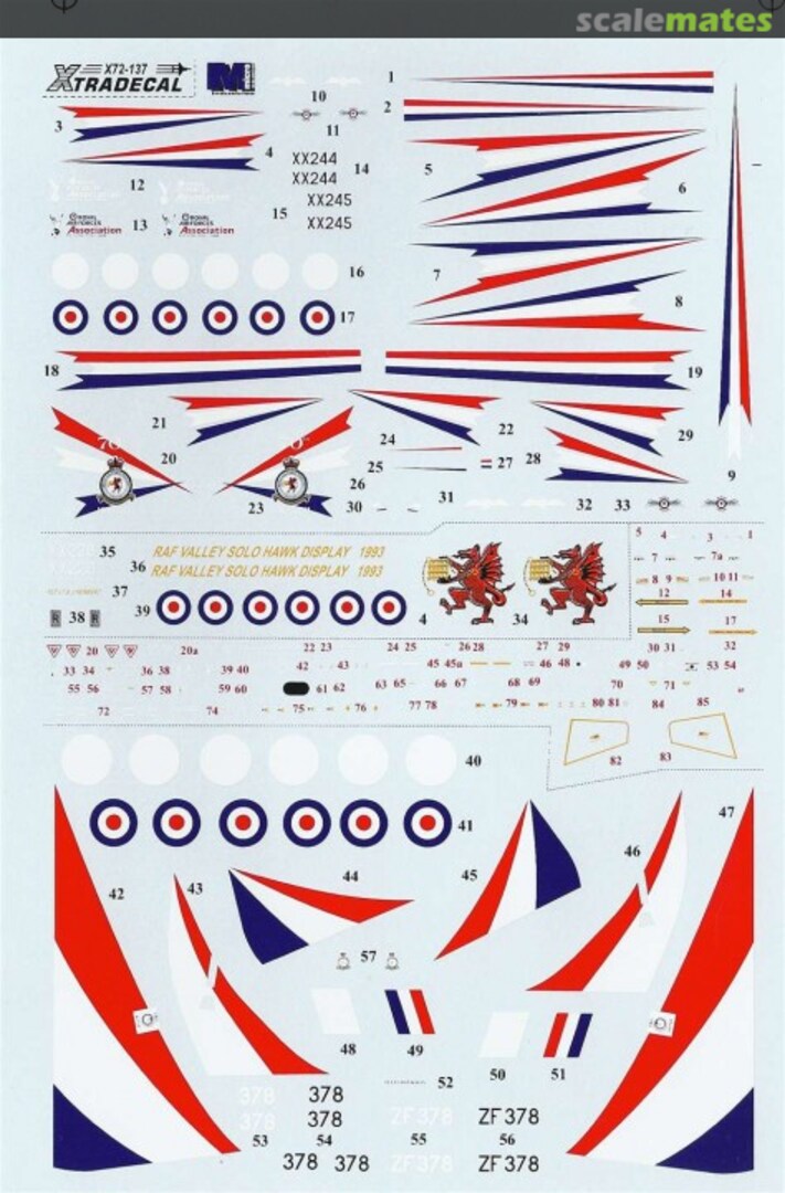 Boxart Hawk T.1a & Shorts Tucano T.1 X72137 Xtradecal