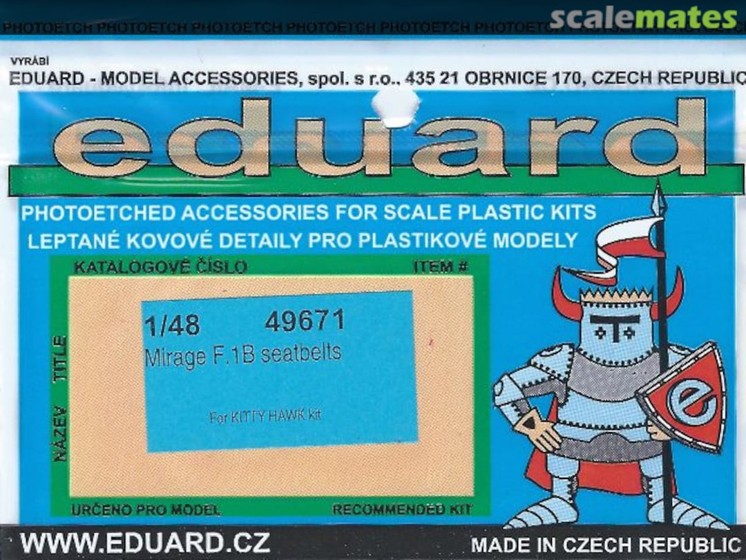 Boxart Mirage F.1B seatbelts 49671 Eduard