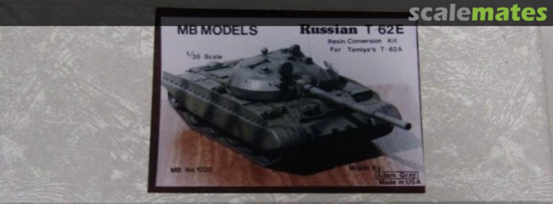 Boxart Soviet T-62 E Conversion Kit MB-1020 MB Models