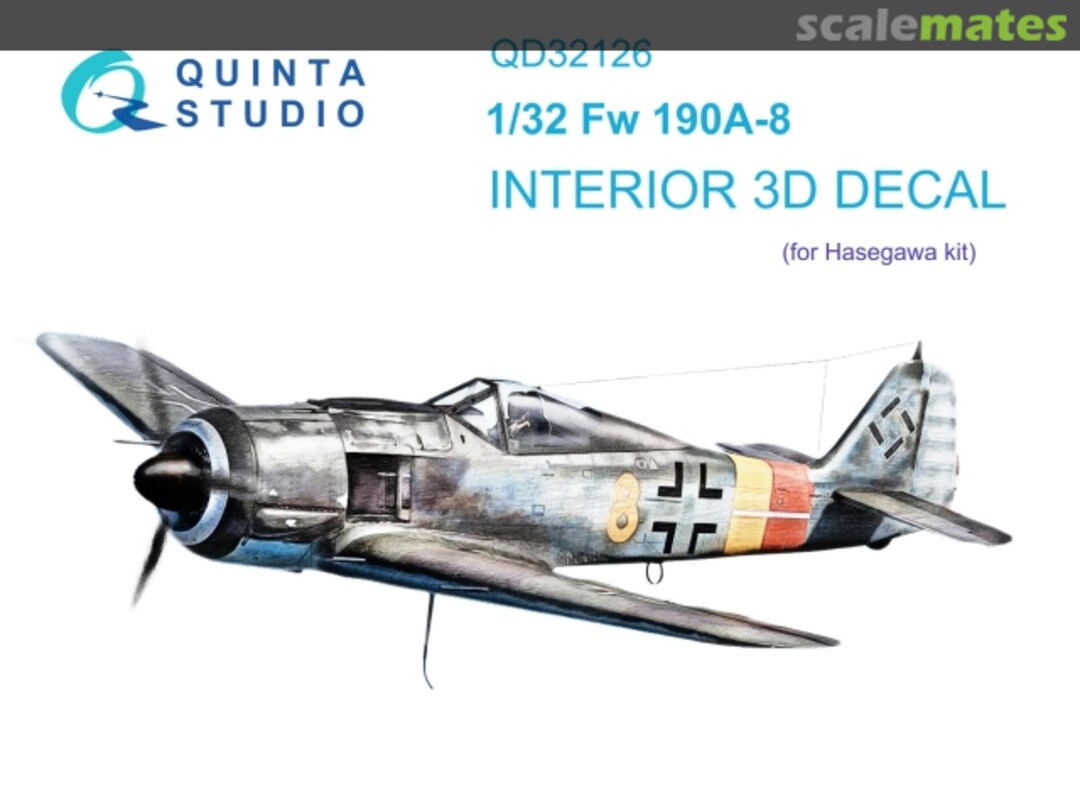 Boxart Fw 190A-8 interior 3D decals QD32126 Quinta Studio