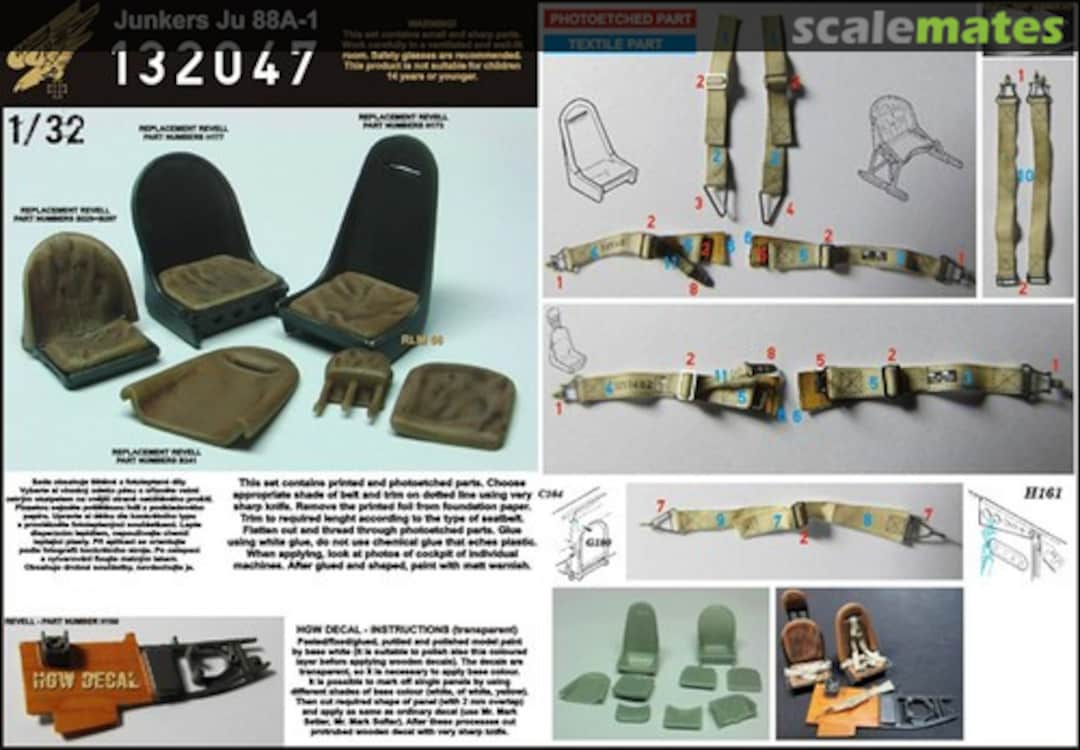 Boxart Junkers Ju88A Seatbelts 132047 HGW Models