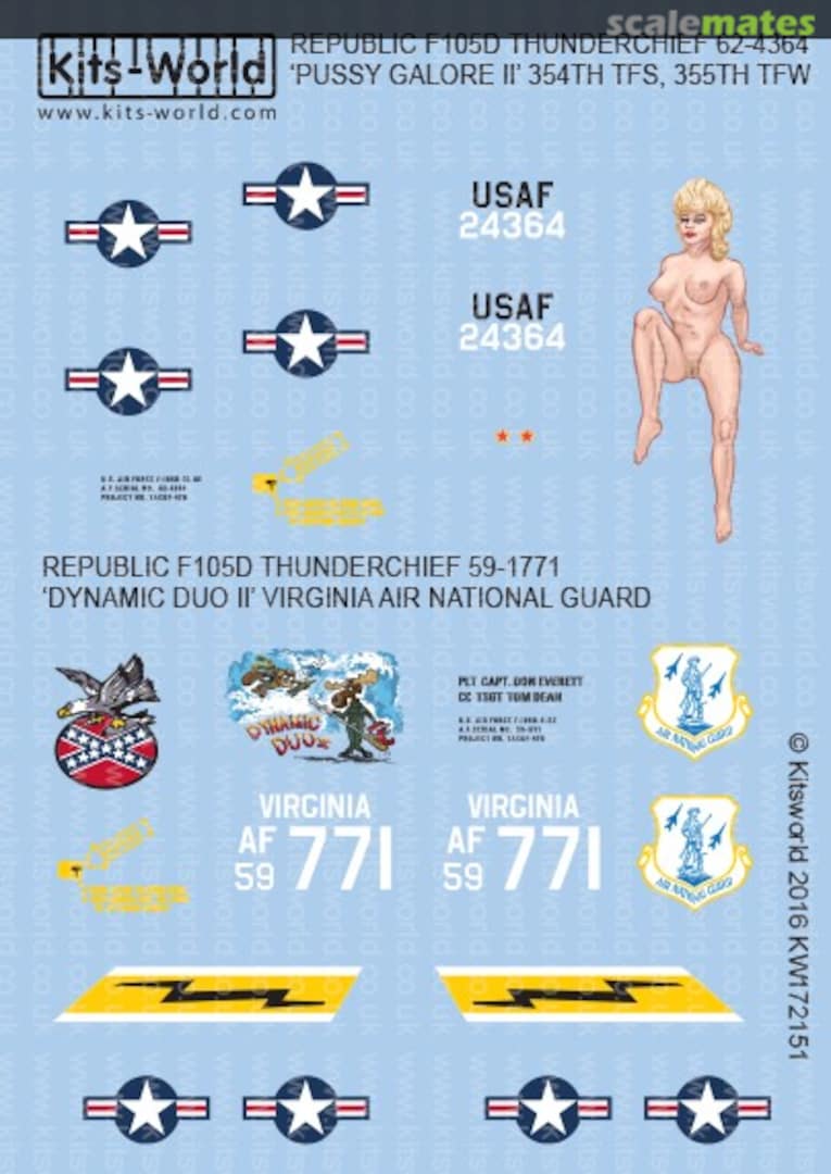 Boxart F105D Pussy Galore II 354th/355th 72151 Warbird Decals