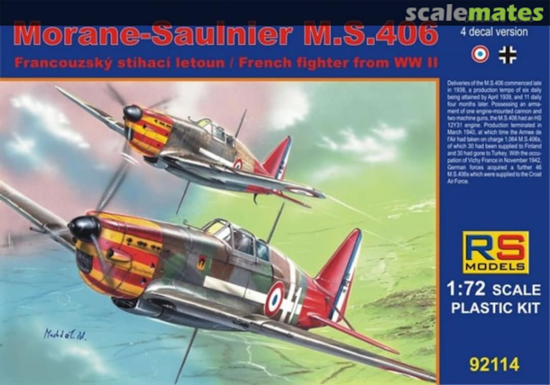 Boxart Morane-Saulnier M.S.406 92114 RS Models