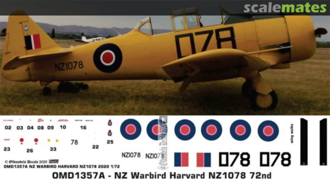 Boxart Warbird - Harvard NZ1078 OMD1357A Oldmodels Decals