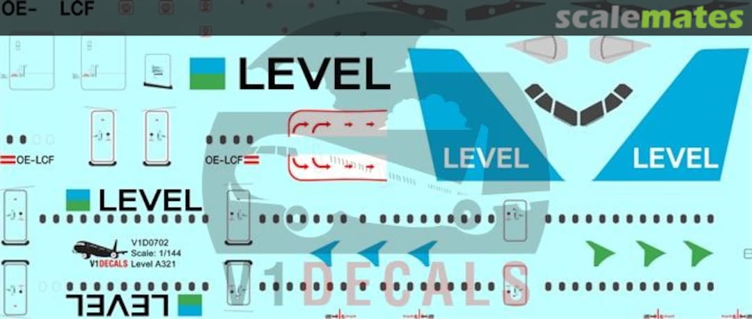 Boxart Level Airbus A321 V1D0702-144 V1 Decals