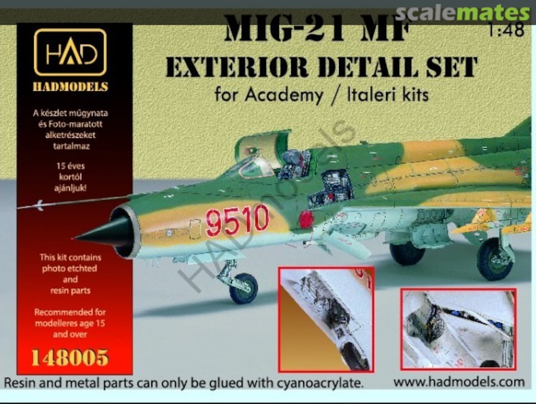 Boxart Mig-21MF Exterior detail set 148005 HADmodels 