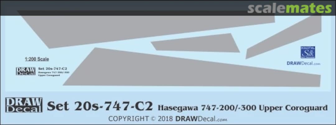 Boxart Hasegawa 747-200/-300 Upper Coroguard 20-747-C2 Draw Decal