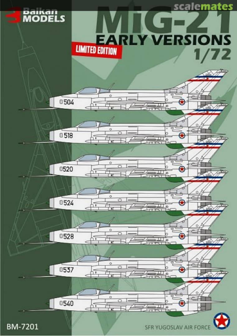 Boxart MiG-21 Early Versions BM-7201 Balkan Models