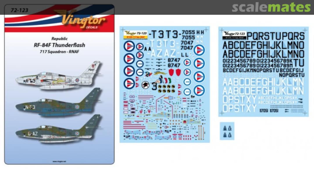 Boxart RNAF Republic RF-84F Thunderflash 72-123 Vingtor Decals