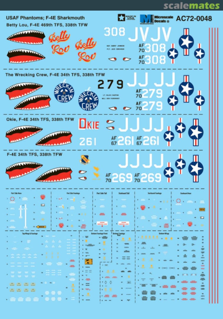 Boxart USAF Phantoms - F-4E Sharkmouth AC72-0048 Microscale