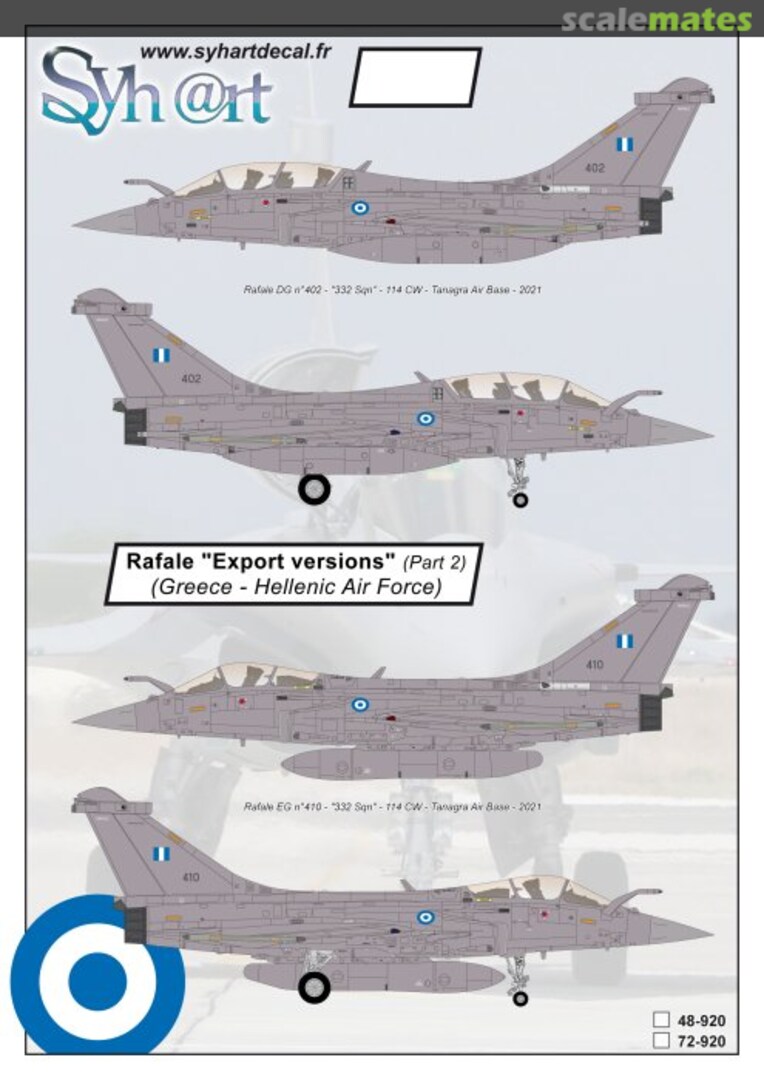 Boxart Rafale "Export versions" (part 2) 48-920 Syhart