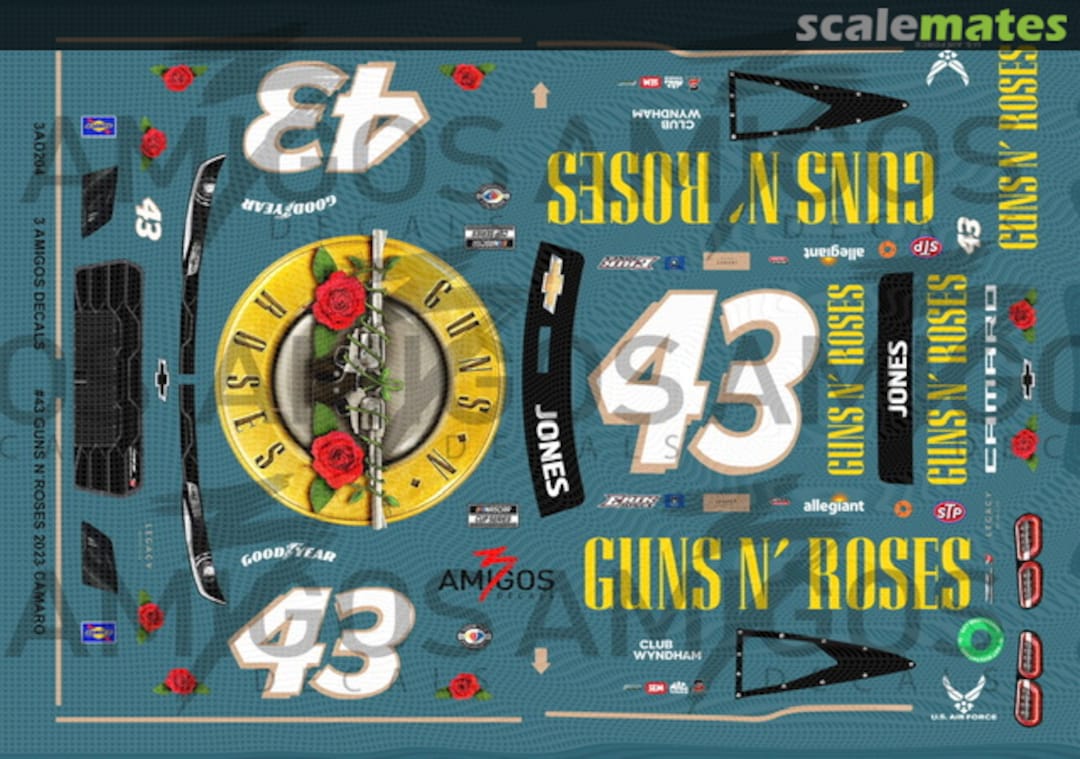 Boxart #43 Guns N´Roses 2023 Camaro Decals 3AD204 3 Amigos Decals