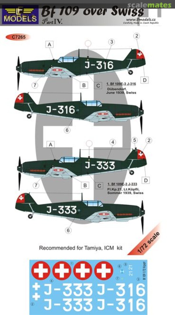 Boxart Bf-109 OVER SWISS Part IV. C7265 LF Models