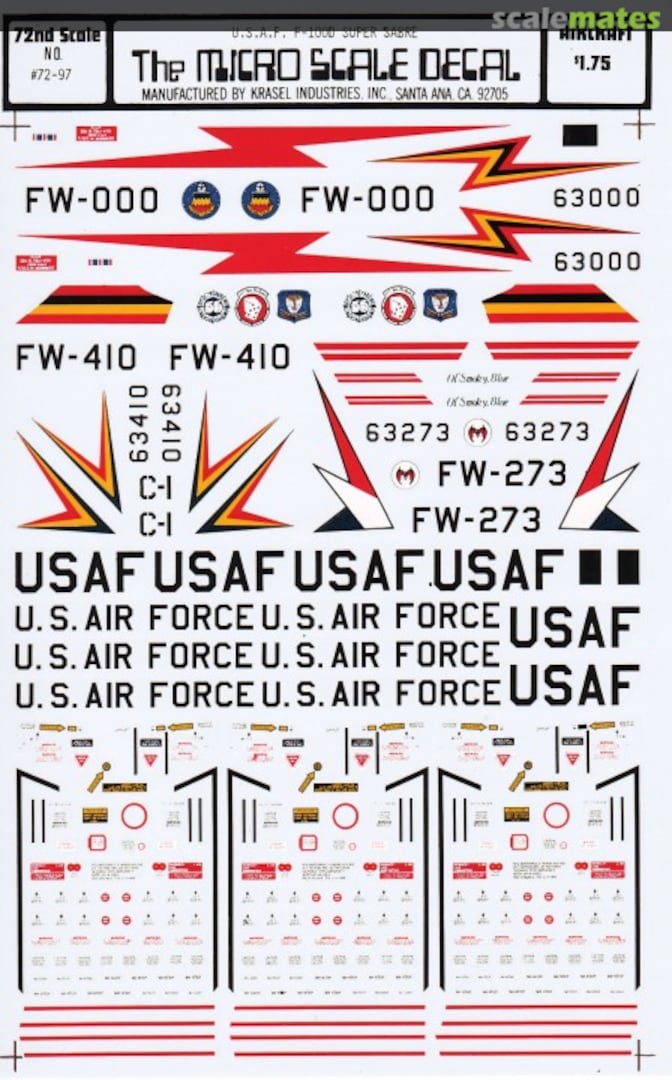 Boxart USAF F-100D Super Sabre 72-97 Microscale