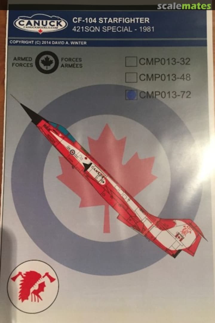 Boxart CF-104 Starfighter CMP013-72 Canuck Model Products