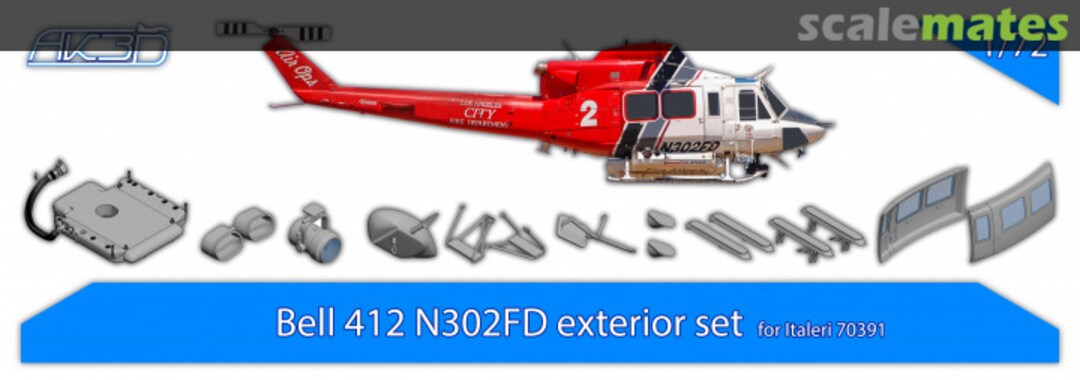 Boxart Bell 412 N302FD exterior details set 72-AE001 AK3D