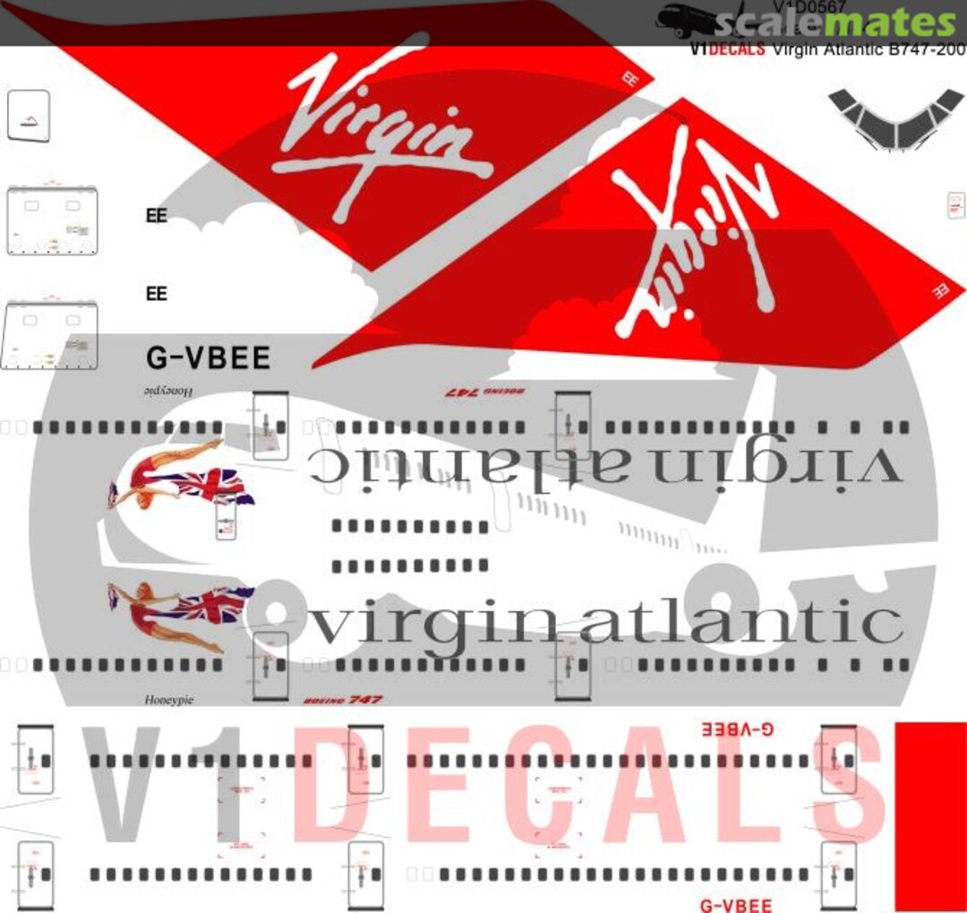 Boxart Virgin Atlantic Airways Boeing 747-200 V1d0567-200 V1 Decals