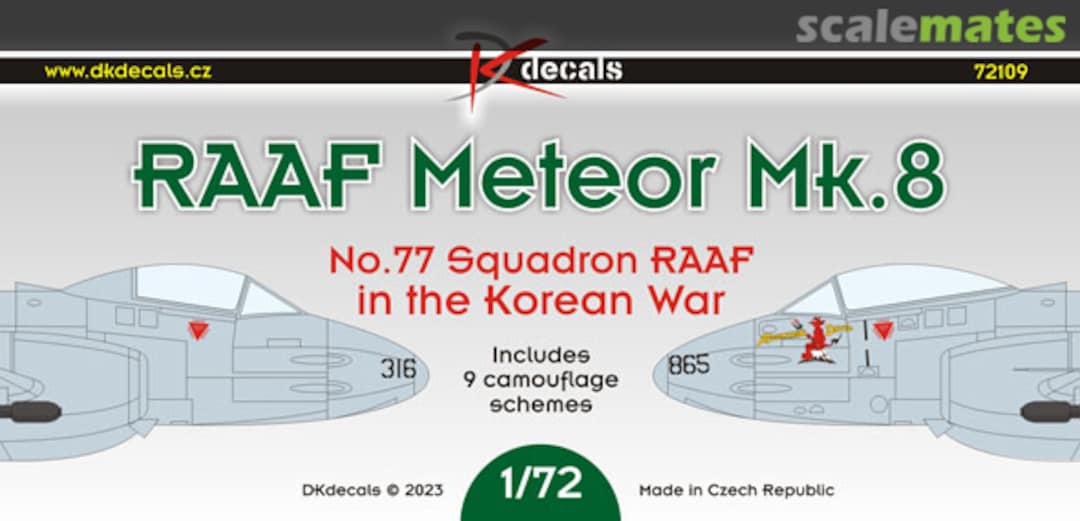 Boxart RAAF Meteor Mk.8 72109 DK Decals