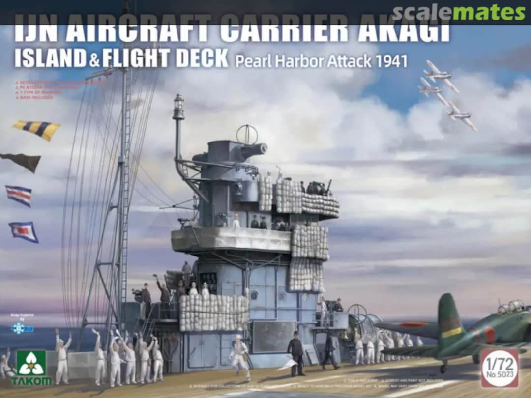 Boxart IJN Aircraft Carrier Akagi island and flight deck 5023 Takom