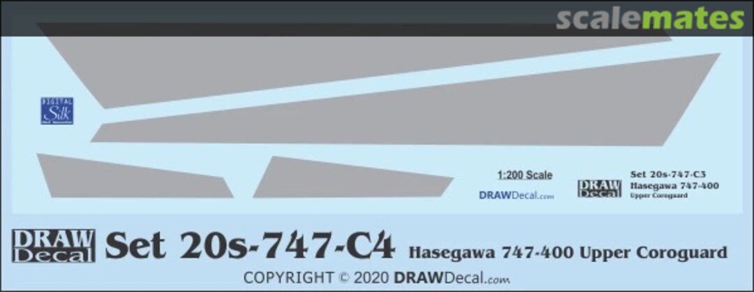 Boxart Hasegawa 747-400 Upper Coroguard 20-747-C4 Draw Decal