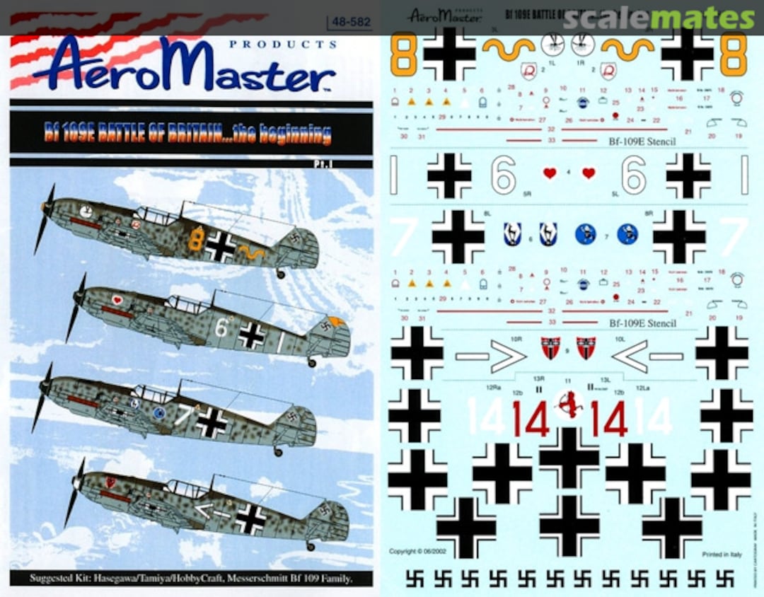 Boxart Bf 109E Battle of Britain...the Beginning Pt.I 48-582 AeroMaster