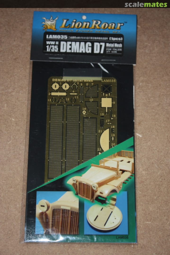 Boxart Demag D7 metal mesh for Italeri kit LAM035 Lion Roar