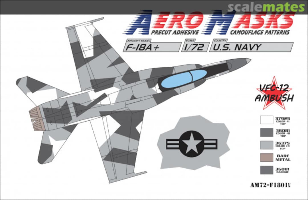 Boxart F-18+ US Navy VFC-12 Ambush AM72-F1801 AeroMasks