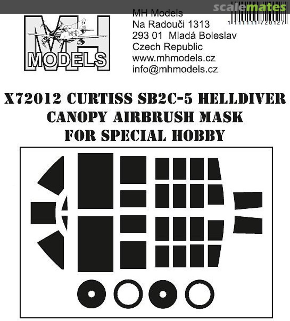 Boxart Curtiss SB2C-5 Helldiver Canopy Airbrush Mask X72012 MH Models