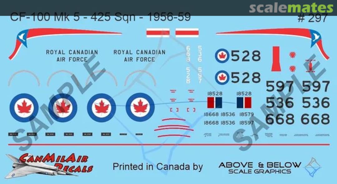 Boxart Avro CF-100 Canuck Mk. 5 - 425 Sqn (1958) 297 Above & Below Graphics