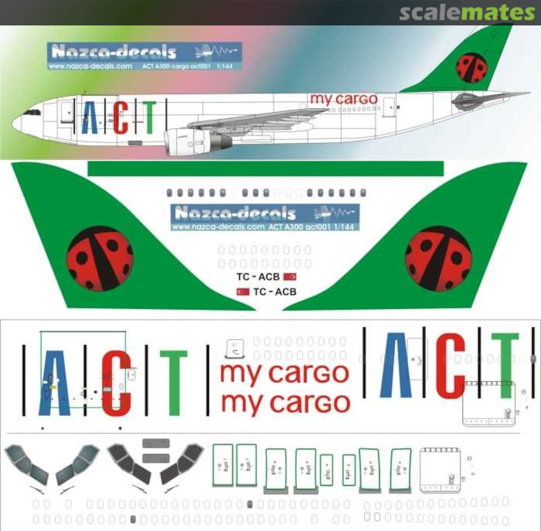 Boxart Airbus A300B4-203(F) ACT001 Nazca decals