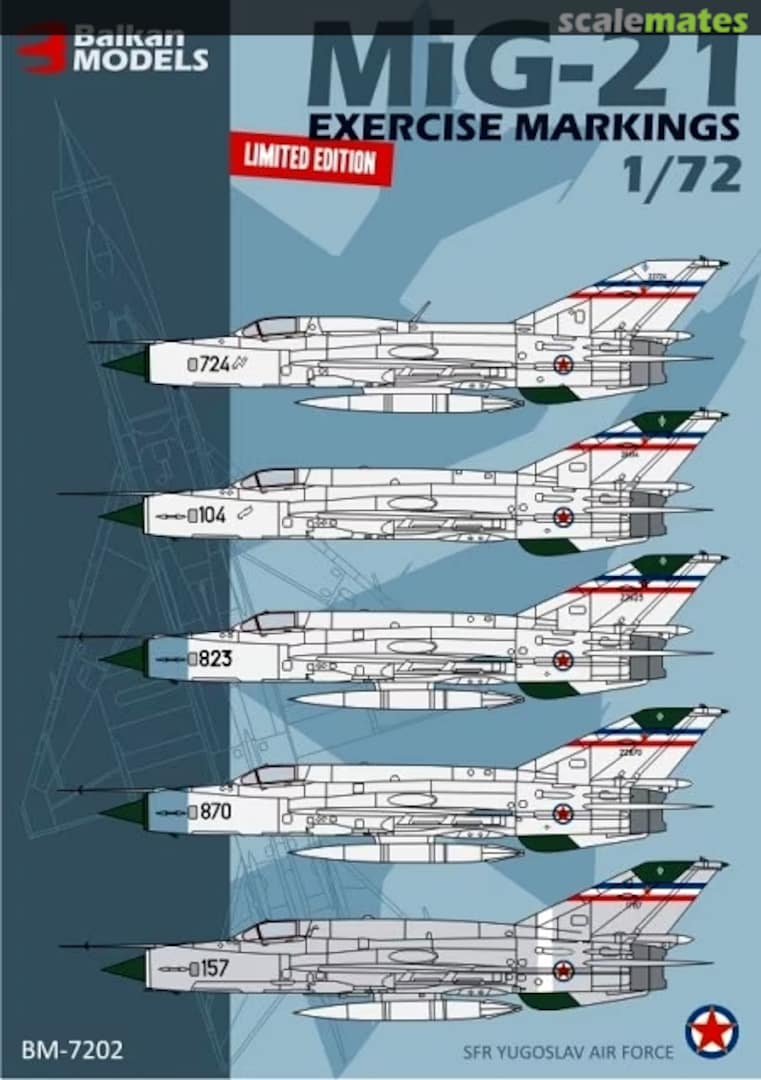 Boxart MiG-21 Exercise Markings BM-7202 Balkan Models