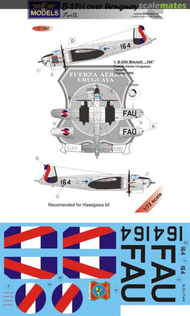 Boxart B-25H over Uruguay C7267 LF Models